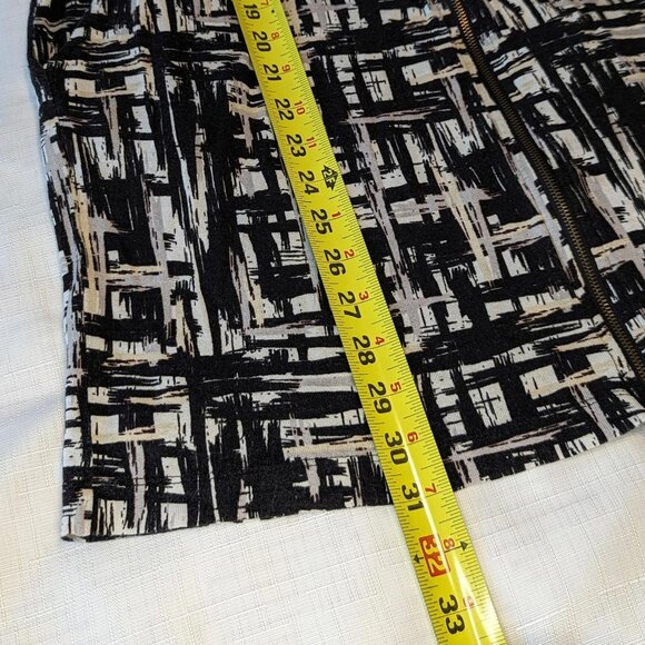 Mark. Women's Abstract‎ Black White Casual Zipper Mini Dress With Pockets - Picture 4 of 8